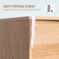 HOMCOM Chest of Drawers with 3 Drawers, Bedroom Cabinet, Storage Organizer for Living Room, White and Natural(m-6)