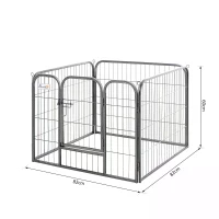 PawHut Heavy Duty Dog Playpen, 4 Panel Puppy Pen, Foldable Dog Kennel Both Indoor Outdoor Use Collapsible Design 82L x 82W x 60H (cm)(m-3)