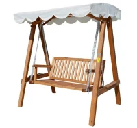 Homcom Balancoire de Jardin Deux Places Blanc 162 x 130 x 185 cm(m-7)