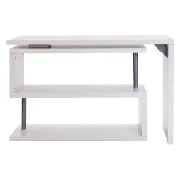 Homcom Bureau Informatique en Métal Chromé Blanc 255,5 x 94 x 31 cm(m-9)