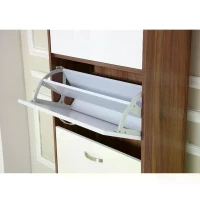 Homcom Armoire à Chaussures Blanc et Marron Foncé 60 x 28 x 189 cm(m-9)