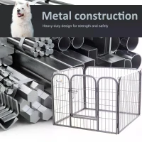 PawHut Heavy Duty Dog Playpen, 4 Panel Puppy Pen, Foldable Dog Kennel Both Indoor Outdoor Use Collapsible Design 82L x 82W x 60H (cm)(m-4)