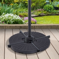 Outsunny 4 Pcs Portable Umbrella Base, HDPE-Black