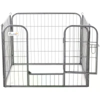 PawHut Heavy Duty Dog Playpen, 4 Panel Puppy Pen, Foldable Dog Kennel Both Indoor Outdoor Use Collapsible Design 82L x 82W x 60H (cm)(m-9)