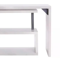 Homcom Bureau Informatique en Métal Chromé Blanc 255,5 x 94 x 31 cm(m-10)
