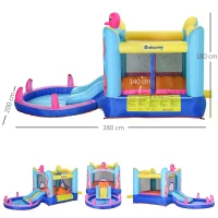 Outsunny Bounce Castle Inflatable Trampoline Slide Pool Octopus Design 3.8 x 2 x 1.8m(m-3)