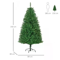 HOMCOM 5FT Christmas Tree Warm White LED Light Holiday Home Decoration, Green(m-3)