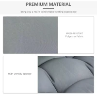 Outsunny 2Pcs Garden Tufted Pallet Cushions Seat Pad Back Cushion Indoor Outdoor Grey(m-4)