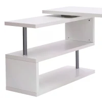 Homcom Bureau Informatique en Métal Chromé Blanc 255,5 x 94 x 31 cm(m-8)