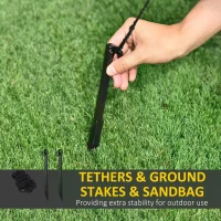 HOMCOM 4ft Christmas Inflatable Decoration with Two Bears and Penguin Light Up Outdoor Blow Up Decorations Xmas Decor for Holiday Party Garden(m-7)