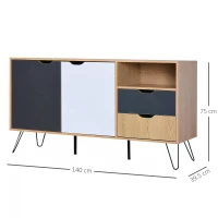 HOMCOM Sideboard Table Cabinet with Storage 2 Drawers Cabinet Bedroom Storage Furniture(m-3)