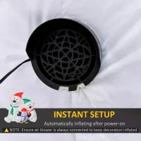 HOMCOM 4ft Christmas Inflatable Decoration with Two Bears and Penguin Light Up Outdoor Blow Up Decorations Xmas Decor for Holiday Party Garden(m-6)