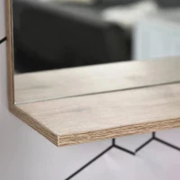 HOMCOM Bathroom Mirror Cabinet, Wall-Mounted Bathroom Cabinet with Mirror and Adjustable Inner Shelf,  57L x 14.2W x49.2H cm(m-12)