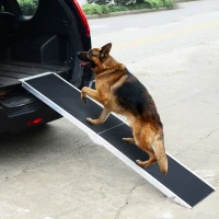 PawHut Aluminium Folding Pet Ramp,overall size 183Lx36Wx5T cm-Black/Silver(m-2)
