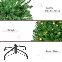 HOMCOM 5FT Christmas Tree Warm White LED Light Holiday Home Decoration, Green(m-8)