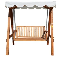 Homcom Balancoire de Jardin Deux Places Blanc 162 x 130 x 185 cm(m-1)