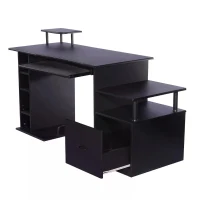 Homcom Bureau pour Ordinateur en Bois Noir 152 x 60 x 88 cm(m-5)