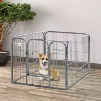 PawHut Heavy Duty Dog Playpen, 4 Panel Puppy Pen, Foldable Dog Kennel Both Indoor Outdoor Use Collapsible Design 82L x 82W x 60H (cm)(m-10)