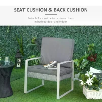 Outsunny 2 Piece Cushion Seat Cushion Back Pad for Rattan Furniture Indoor and Outdoor(m-6)