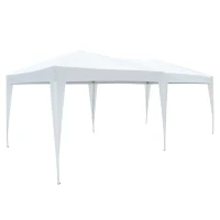 Outsunny Pop Up Gazebo 3 x 6m, Foldable Canopy Tent with Carrying Bag for Outdoor Garden Patio Party, White(m-1)