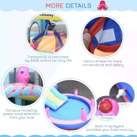 Outsunny Bounce Castle Inflatable Trampoline Slide Pool Octopus Design 3.8 x 2 x 1.8m(m-8)