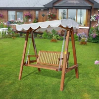 Homcom Balancoire de Jardin Deux Places Blanc 162 x 130 x 185 cm(m-2)