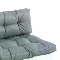 Outsunny 2Pcs Garden Tufted Pallet Cushions Seat Pad Back Cushion Indoor Outdoor Grey(m-9)