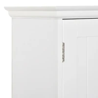 Kleankin Armário Casa de Banho com 2 Portas Prateleira Interior Ajustável e Compartimento Aberto Móvel Auxiliar Suspenso Multiúso para Cozinha 60x20x70,5cm Branco(m-7)