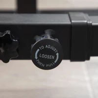 HOMCOM Suporte Multifuncional para Barras de Pesos Flexões Agachamentos Ajustável em Altura e Largura Equipamento Fitness para Academia Casa Aço 123-170x103x111x161cm Preto(m-9)