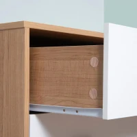 HOMCOM Cómoda de Madeira com 3 Gavetas Armário Auxiliar de Armazenamento Moderna com Pés Elevados para Dormitório Sala de Estar 80x39x80cm Branco e Madeira Natural(m-8)