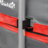 PawHut Reboque de Bicicleta para Cães 2 em 1 Carrinho para Animais de Estimação com Porta Enrolável Cinto de Segurança Bandeira e Refletores 130x64x97cm Vermelho e Cinza(m-11)