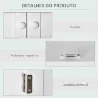 Kleankin Armário Casa de Banho com 2 Portas Prateleira Interior Ajustável e Compartimento Aberto Móvel Auxiliar Suspenso Multiúso para Cozinha 60x20x70,5cm Branco(m-6)