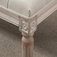 HOMCOM Banco de Pé de Cama Estofado com Assento Acolchoado e Pés de Madeira de Borracha Banco de Estilo Vintage para Dormitório Entrada Sala de Estar 80x40x41cm Bege(m-9)
