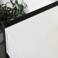 HOMCOM Consola Mesa de Entrada 120x34x81cm com 2 Gavetas e Pés Ajustáveis Móvel de Entrada de Estilo Moderno para Corredor Entrada Branco e Preto(m-8)