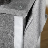 PawHut Árvore Arranhadora para Gatos 48x48x107cm com Caverna de Feltro Desmontável Rede Camas de Felpa Múltiplas Plataformas Poste Arranhador de Sisal e Brinquedos Cinza(m-10)