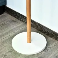 HOMCOM 100 x 34 x 164cm Multi-Functional Dressing mirror With Clothes Rack, Storage Cabinet, Bamboo color, White(m-5)