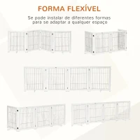 PawHut Barreira de Segurança Dobrável para Cães Barreira de Proteção com 4 Painéis para Animais de Estimação com Pés para Portas Escadas Corredores 264x35,5x77cm Branco(m-4)