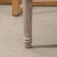 HOMCOM Banco de Pé de Cama Estofado com Assento Acolchoado e Pés de Madeira de Borracha Banco de Estilo Vintage para Dormitório Entrada Sala de Estar 80x40x41cm Bege(m-8)