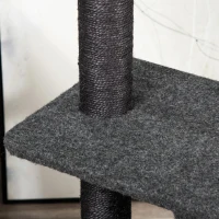 PawHut Árvore para Gatos Torre de Escalada para Gato com Caverna Várias Plataformas e Postes Arranhadores de Sisal Natural Centro de Atividades 70x41x112cm Cinza Escuro(m-8)