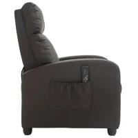HOMCOM Poltrona de Massagem Reclinável com 2 Zonas de Massagem 8 Programas e 5 Níveis de Intensidade 68x88x98 cm Marrom Escuro(m-11)