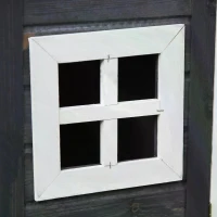 PawHut 170cm Deluxe Chicken Coop Small Animal Habitat Hen House with Outdoor Run Resting  Nesting Box Removable Tray Waterproof Asphalt Roof Lockable Door Grey(m-5)