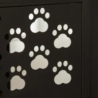 PawHut Casa para Gatos de Madeira com Mesa Superior e Prateleiras de Armazenamento e Caverna Cama para Gatos com Almofada Lavável e Porta Deslizante Aço 101x52x60cm Marrom Rústico(m-11)
