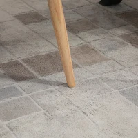 HOMCOM Cadeira Sala de Jantar Estofada em Linho Sintético Transpirável com Assento Acolchoado e Pés de Madeira Cadeira Moderna para Sala de Estar Dormitório 55x58x74cm Cinza(m-9)