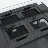 PawHut Terrário para Reptéis Terrário para Insetos de Acrílico com Comedouro Termômetro 2 Suportes para Lâmpada E27 e Interruptor para Largato Camaleão 60x40x40,5cm Preto(m-11)