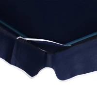 Outsunny Baloiço de Jardim de 3 Lugares com Estrutura de Metal Almofada Toldo Ajustável Balcão Terraço Patio Carga Máx. 200kg 170x110x153cm Azul e Branco(m-5)