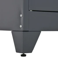 HOMCOM Armário de Metal de Armazenamento com Dupla Porta 2 Prateleiras com Altura Ajustável Armário Multiúso para Escritório Dormitório Garagem 75x33x110cm Cinza(m-9)