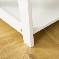 HOMCOM Conjunto de Mesa 3 em 1 com 2 Cadeiras de Madeira 5 Gavetas de TNT para Armazenamento Mesa de Atividades para Blocos de Construção e Circuito de Carros Branco e Madeira(m-9)