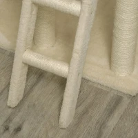 PawHut Árvore Arranhadora para Gatos Grande Altura 131cm com Caverna Postes de Sisal Natural Plataformas Bola Suspensa e Moinho de Vento de Brinquedo 69x40x131cm Bege(m-7)