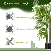 HOMCOM Bambú Artificial 140cm com Vaso Planta Artificial para Interior e Exterior Decoração de Casa Escritório Verde(m-4)