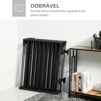 Pawhut Parque para Cães com 8 Painéis 60x76 cm Barreira de Proteção Animais de Estimação Dobrável Porta e Fechadura Dupla Preto(m-8)